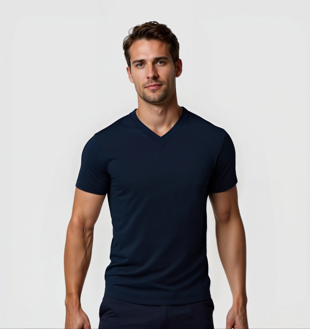 Pack de 4 Col V - Bleu marine