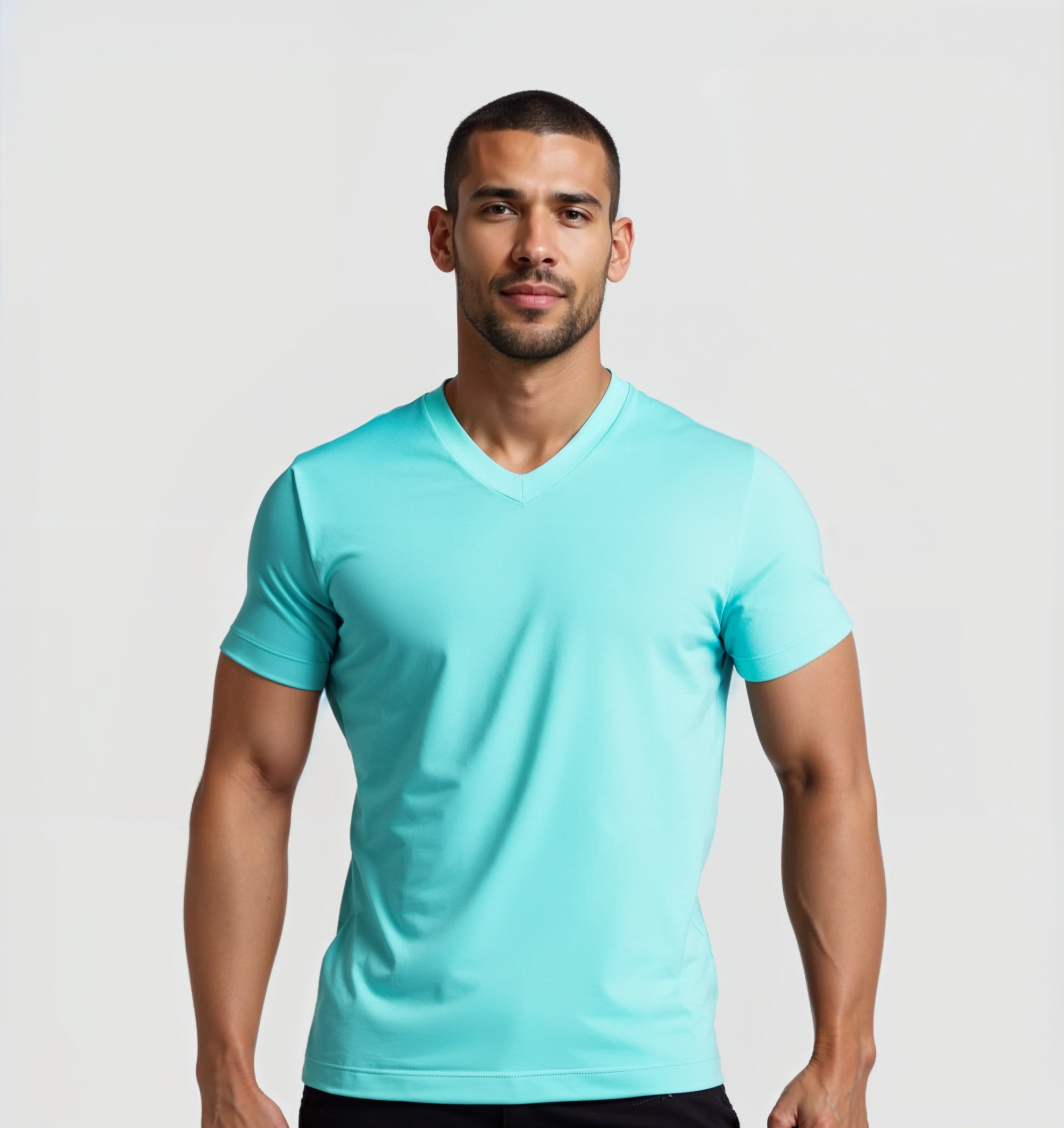 Pack de 2 Col V - Bleu turquoise